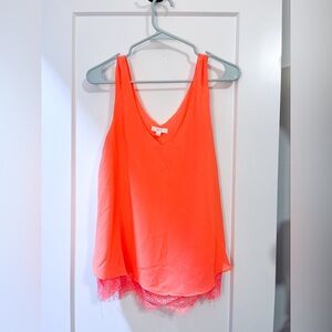 USED Bright coral women’s tank top large